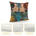 thumbnail image 4 of PHYHOO Valentine's Day Decorative Throw Pillow Case, Pop Art Comic Astro Lovers Retro Astronaut Couple Print, Couch Bedroom Living Room Cushion Cover, Teal and Multicolor White, 4 of 5