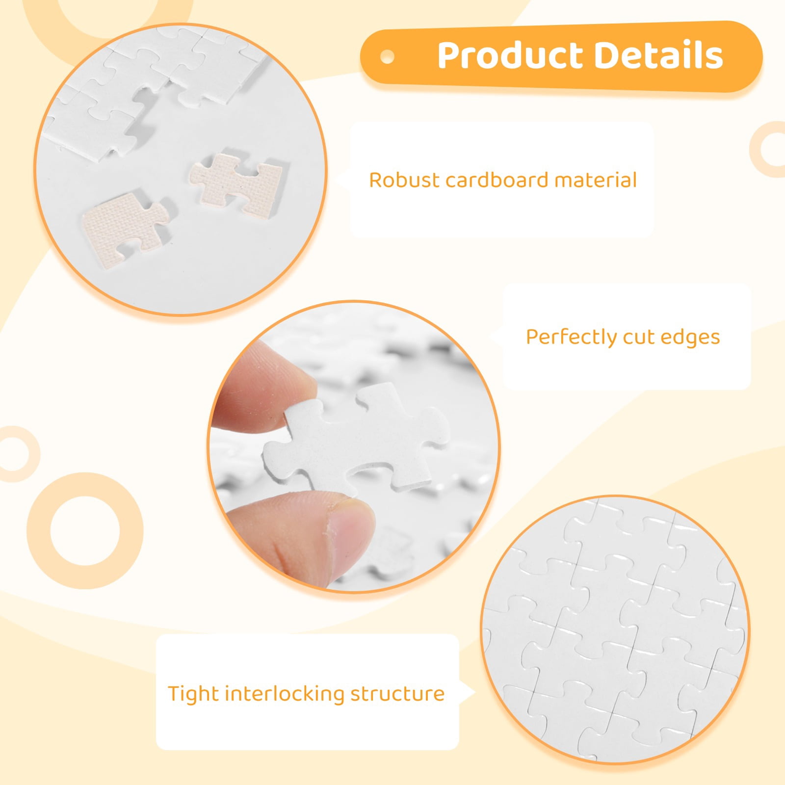 10 Set / 300-Piece Blank Sublimation Puzzles – White DIY Jigsaw Puzzles for Heat Transfer Printing, 10.2" Customizable Craft Puzzles for Photos, Gifts & Party Favors