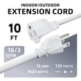 thumbnail image 2 of Cable de extensión para exteriores EP, 10 pies, 16/3, SJTW, blanco, certificado UL, 2 of 7