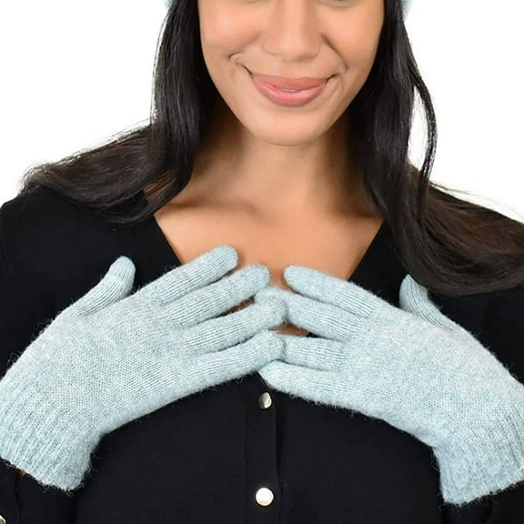 BESTSKY Gloves for Women Cold Weather Sensitive-Touch Yarn Gloves Winter Fluffy-Soft Lining Hand Warmer Gloves,Light Green