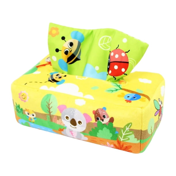 Caja de s de felpa para bebé, juguete para ejercicio con los mapache amarillo Zulema Juguetes Educativos