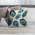 thumbnail image 6 of Peacock Feathers Pillow Covers,Peacock Feathers Throw Pillow Covers 24"×24" ,Living Room Sofa Couch Pillow Covers,Decorative Pillow Covers, 6 of 7