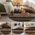 thumbnail image 6 of 3ft Washable Round Rug, Brown Zebra Leopard Print Non-Slip Circle Area Rug for Bedroom Bedside, Country Vintage Animal Skin Print Soft Indoor Floor Mat for Home Decor, 6 of 9