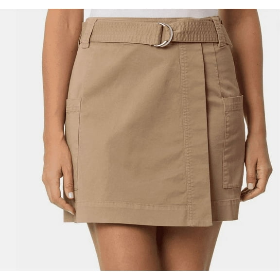 Briggs Women's Belted Twill Cargo Skort, Tan, Medium