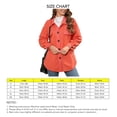 thumbnail image 5 of Women Jacket Turn Down Collar Single Breasted Buckle Casual Thicken Coat with Side Pocket Red L, 5 of 6