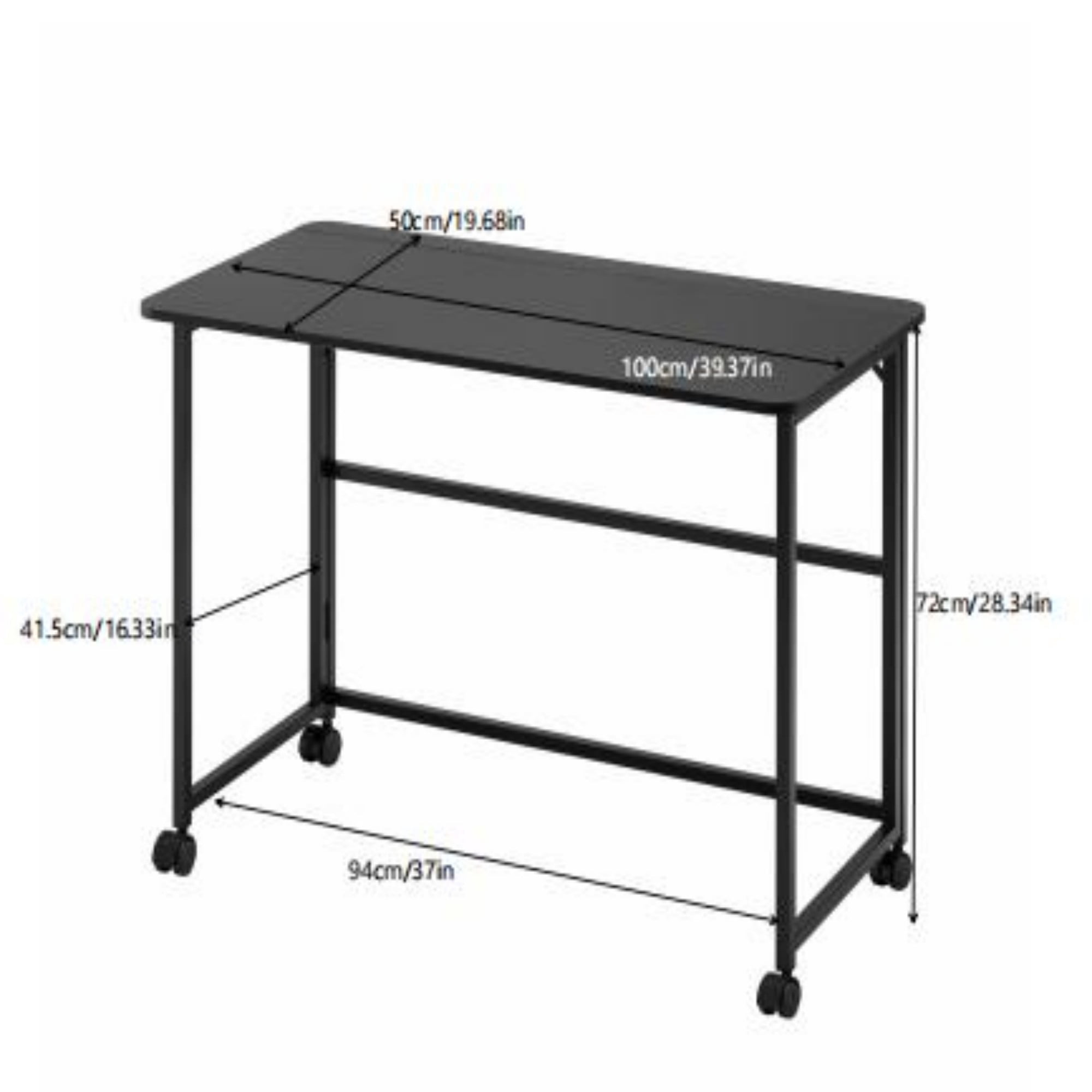 Folding Writing Desk Computer Desk for Small Space,39.37" Folding Desk for Study, Home Office,Small Spaces,black