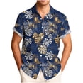 thumbnail image 2 of Cllios Men's Hawaiian Shirt Big and Tall Tropical Print Aloha Tops Vacation Lapel Collared Short Sleeve T-shirts Cotton Button Down Bowling Shirts S-5XL, 2 of 6