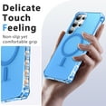 thumbnail image 4 of for Samsung Galaxy S24 Ultra Magnetic Case, Support Mag-Safe Charging, Anti-Fingerprint Slim Shockproof Rugged Wave Edge Frame Design Phone Case Cover for Samsung Galaxy S24 Ultra, Blue, 4 of 6