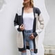 thumbnail image 4 of Cárdigan para mujer Cárdigan con frente abierto Suéteres Moda Color a juego Mangas largas Punto Suelto Tops Blusa Suéter Odeerbi  ODB-5, 4 of 5