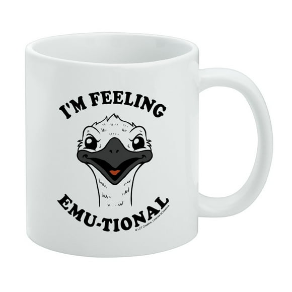 I'm Feeling Emu-tional Emotional Emu Funny Humor White Mug