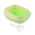 thumbnail image 4 of Caja de arena para gatos de lados altos con marco con borde con arena para s Scatter Protect Verde 40x33x16cm jinwen bandeja de arena para gatos, 4 of 8