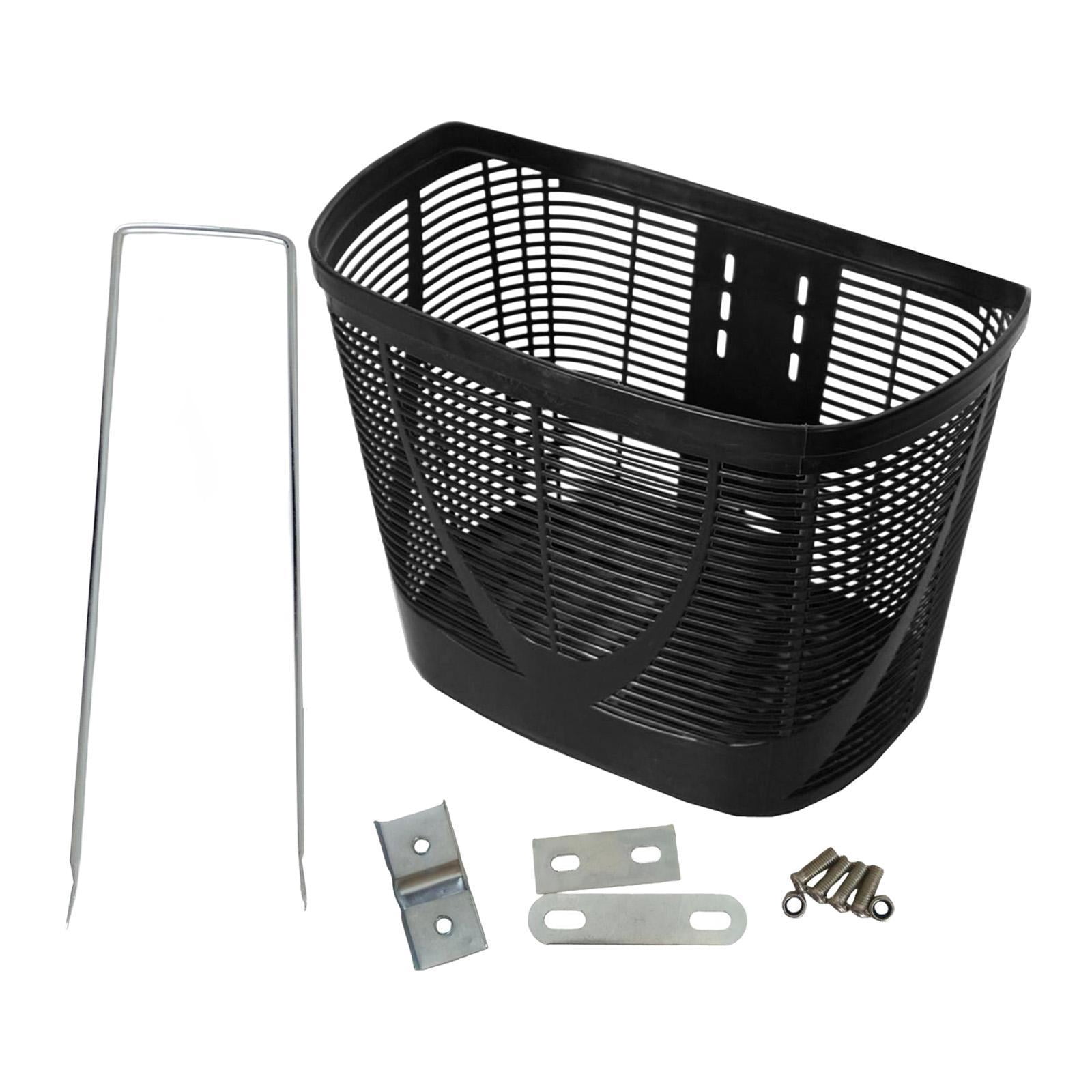 Luwecf Front Basket, Easy-to-mount Storage Basket for Travel, Shopping, Mountain Bikes Black