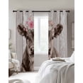 thumbnail image 2 of Brown Cow Black Out Curtains 54 Inch Long, Short Curtains for Small Window, Vintage Animals Spring Floral Wooden Room Darkening Farmhouse Window Curtains for Kitchen Bedroom 42"x54" 2 Panels, 2 of 8