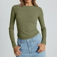 thumbnail image 2 of WTXUE Crewneck Sweatshirt Tube Tops Solid Color Blouses Long Sleeve Shirts Basic Tees Pullover Crop Tops Casual Shirts Womens Exercise Tops Womens Business Blouses Gn1 Xs, 2 of 6