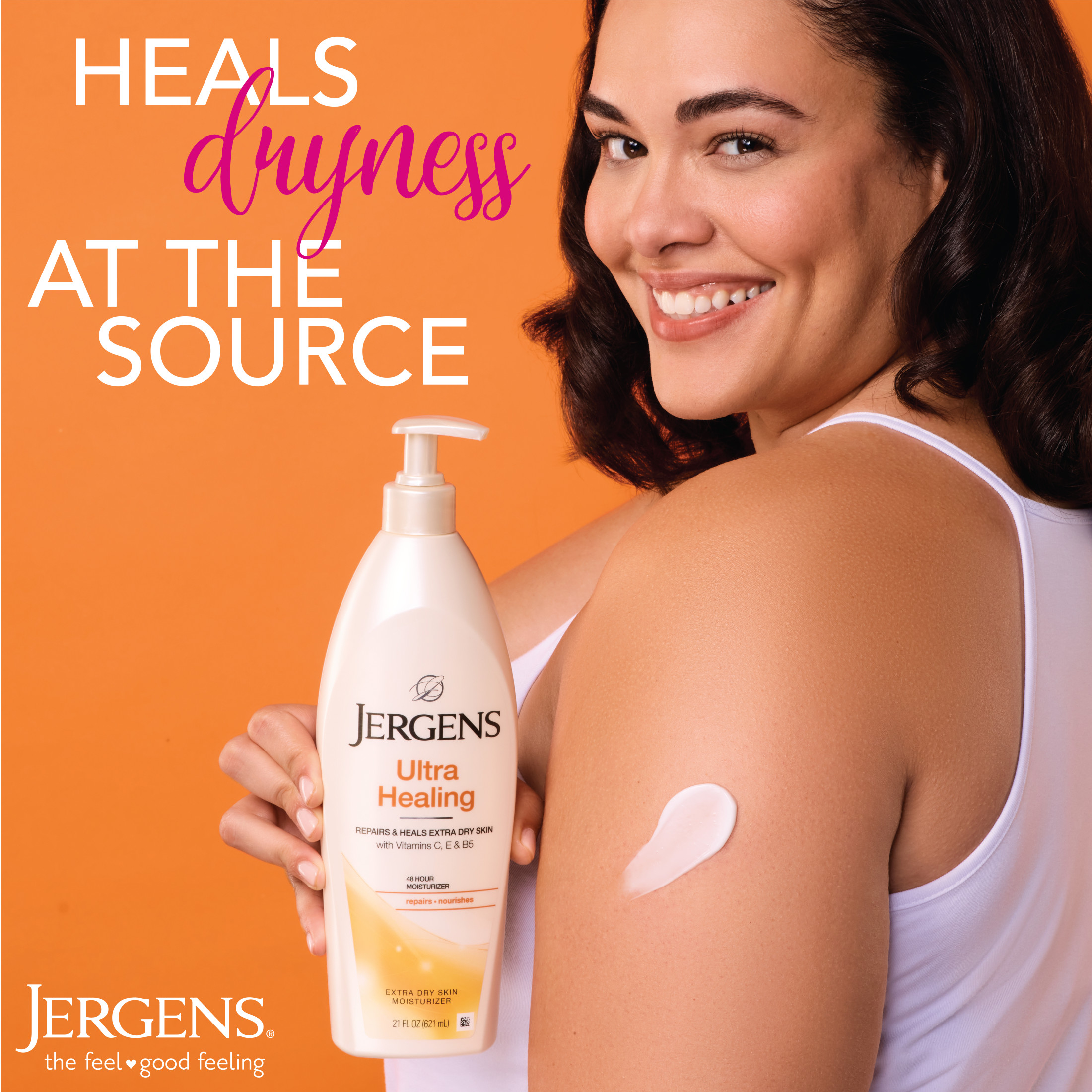 Jergens Ultra Healing Hand And Body Lotion Dry Skin Moisturizer, Vitamins C, E, B5, 10 Oz - image 3 of 10