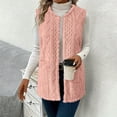 thumbnail image 2 of successthop Fleece Vest Women Fuzzy Solid Waistcoat Open Front Sleeveless Outerwear with Pockets Winter Causal Coat, 2 of 8