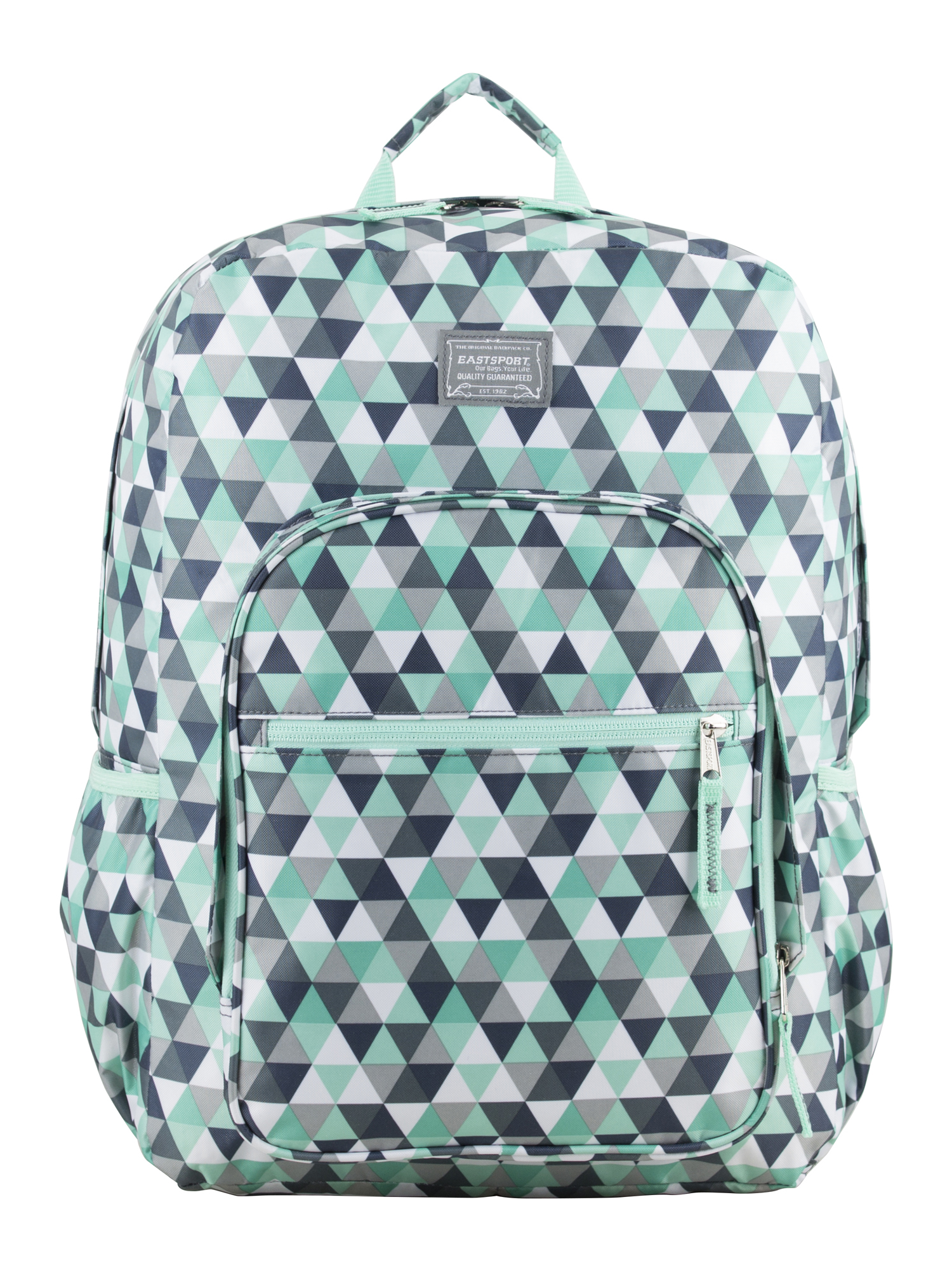 Eastsport Unisex Fashion Lifestyle Backpack, Grey Mint Diamonds