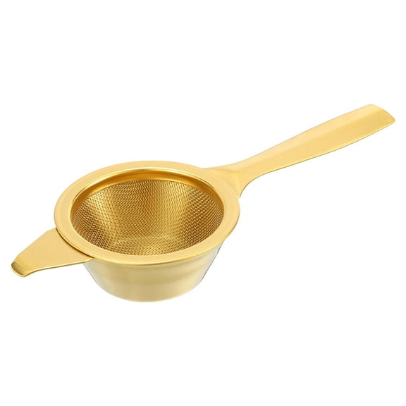 1 Pcs Tea Infuser Filter with Handle, Tea Strainer for Loose Leaf Tea, Gold