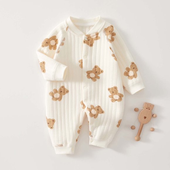 RXIRUCGD Newborn Baby Clothes Jumpsuit Spring Styles Cotton Boneless Hoodie Newborn Baby Spring Clothing Super Cute Baby Clothes( White, Size:3-6 Months )