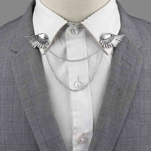 Broche De Solapa Cadena De Cuello De Camisa Vintage Para Hombres Novedad Retro Pasador Accesorios De Joyería Regalo