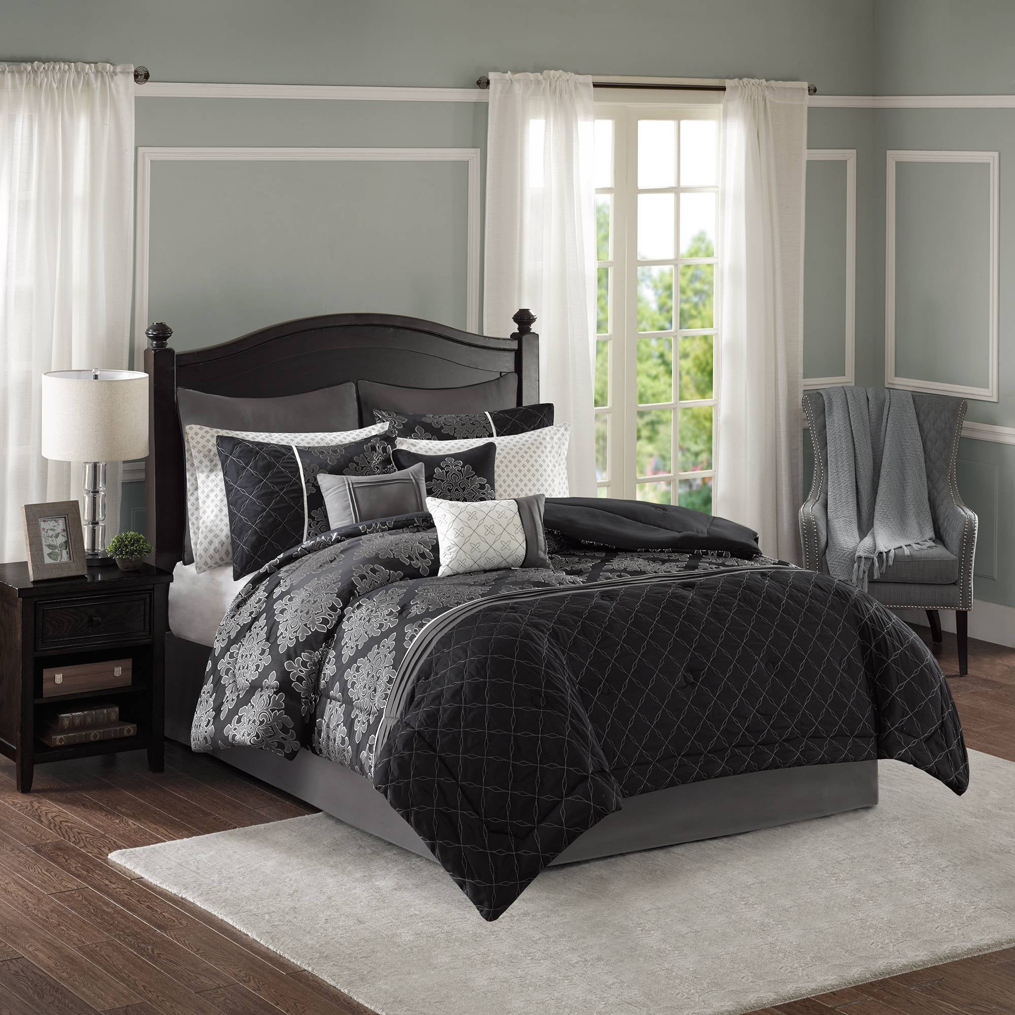 Better Homes Gardens Queen Jacquard Comforter Set 11 Piece Walmart Com Walmart Com