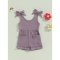 thumbnail image 2 of WEIKBMOL Toddler Baby Girl Summer Clothes 6M 1T 2T 3T 4T Sleeveless Ribbed Knitted Jumpsuit Shorts Overalls Baby One Piece Outfit, 2 of 9