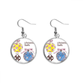 thumbnail image 1 of Merry mas Round Candy Pattern Ear Dangle Silver Drop Earring Jewelry Woman, 1 of 3