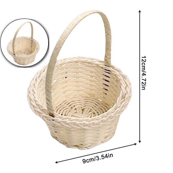 Wicker Picnic Basket, Willow Flower Basket with Handles, Oval Shape Wicker Storage for Weddings Garden and Home Decor