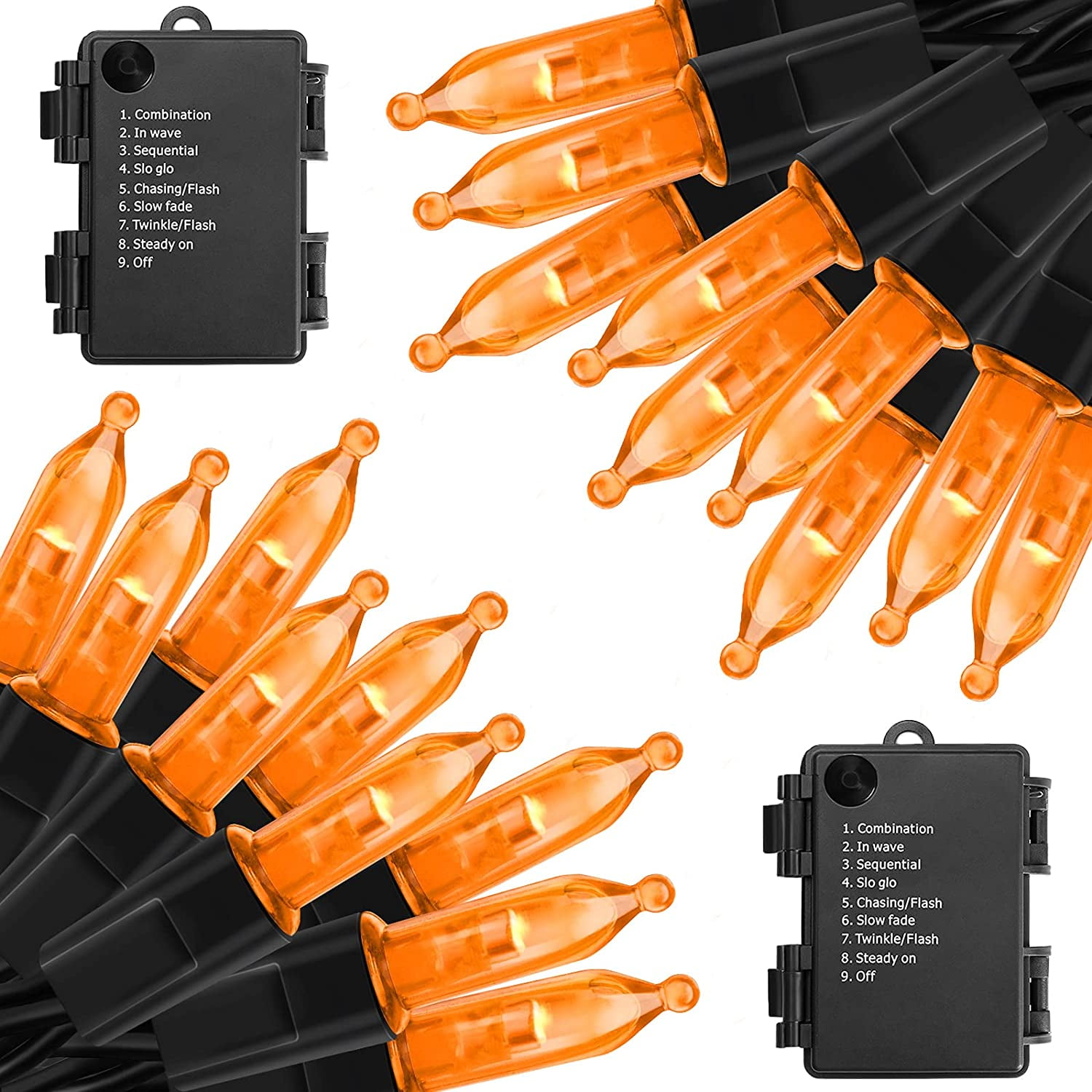 2 Pack 50 LED Battery Operated String Lights