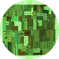 thumbnail image 1 of Ahgly Company Indoor Round Abstract Green Contemporary Area Rugs, 5' Round, 1 of 1