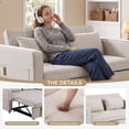 thumbnail image 6 of Bonzy Home 3-Pack 3 in 1 Convertible Sleeper Sofa Bed, Bulk 2-Seater Futon Couch with Storage Pockets for Dorm, Shared Apartment, Rental House,Beige, 6 of 6