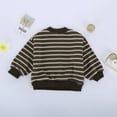 thumbnail image 5 of HUITKMM Girls Lined Pullover Striped Crewneck Long Sleeve Casual Loose Fit Winter Warm Sweater Tops for Kids, 5 of 8