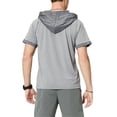 thumbnail image 4 of Sudadera de hombre de manga corta con capucha y blusa con capucha, gris, S kenally AP002510-11, 4 of 7