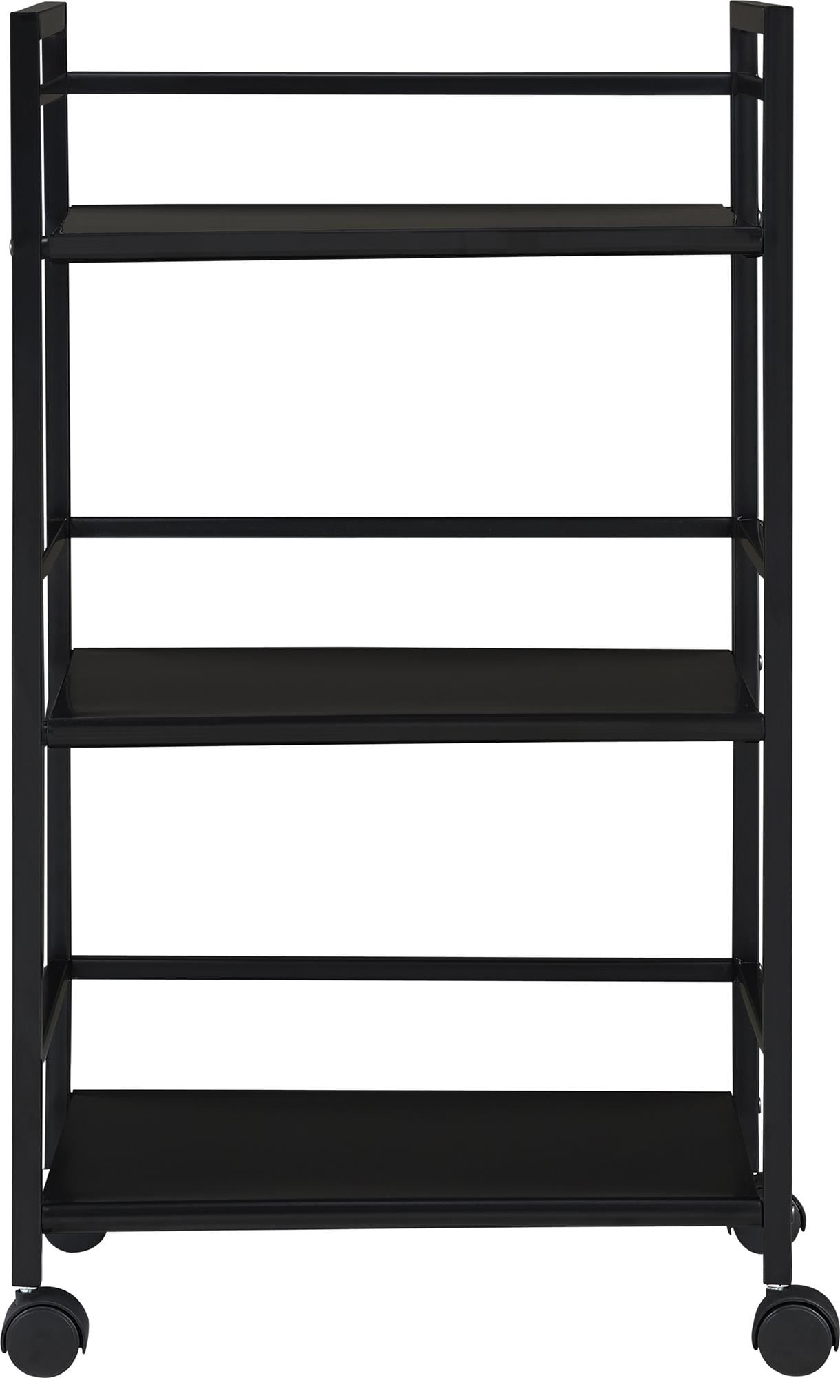 Black Plastic Utility Cart – 3 Shelves