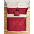 Mainstays Red Velvet Damask 10 Piece Bed in a Bag Comforter Set with Sheets, King