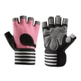 thumbnail image 3 of Guantes de entrenamiento con protector de manos, antideslizantes, ligeros y cómodos para entrenamiento deportivo. rosa, 3 of 8