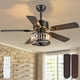 thumbnail image 1 of Ventilador de techo Kviflon Farmhouse de 48 pulgadas con luz y control remoto negro, 1 of 9