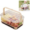 thumbnail image 1 of Contenedores de almacenamiento de frutas para refrigerador con tapas, caja portátil para mantener la frescura con asa, contenedor de almacenamiento de alimentos sin BPA con rejilla de drenaje, contene, 1 of 7