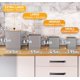 thumbnail image 3 of Juego de 4 botes de cocina para encimera con etiquetas de pizarra personalizables y rotulador - Botes de cocina de hierro grandes con tapas herméticas - Juegos de botes para la cocina - Juego de, 3 of 6