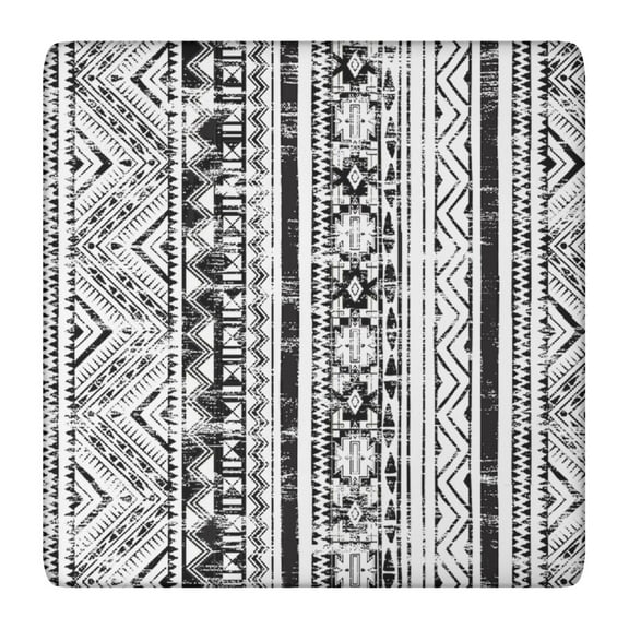 Elastic Hem Square Table Cover 36x36, Vibrant Boho Flowers Design Tablecloth for Patio Dining Sets and Kitchen Tables