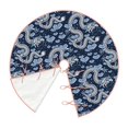 thumbnail image 2 of Daiia Dragons Drawing Merry Christmas Tree Skirt , Xmas Large Lace-up Tree Skirt, Santa Snowflakes Rustic Home Decorations New Year Party Farmhouse Decor-30", 2 of 7