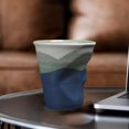thumbnail image 4 of Taza de café de cerámica moderna, taza de porcelana plisada para el hogar, vajilla para bebidas calientes y frías Azul, 4 of 8