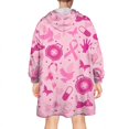thumbnail image 2 of Wearable Oversized Blanket,Pink Breast Cancer Wearable Blanket Hoodie for Adults,Cozy Hooded Blankets with Super Pockets,Super Warm Fuzzy Pullover for Women & Men, 2 of 6