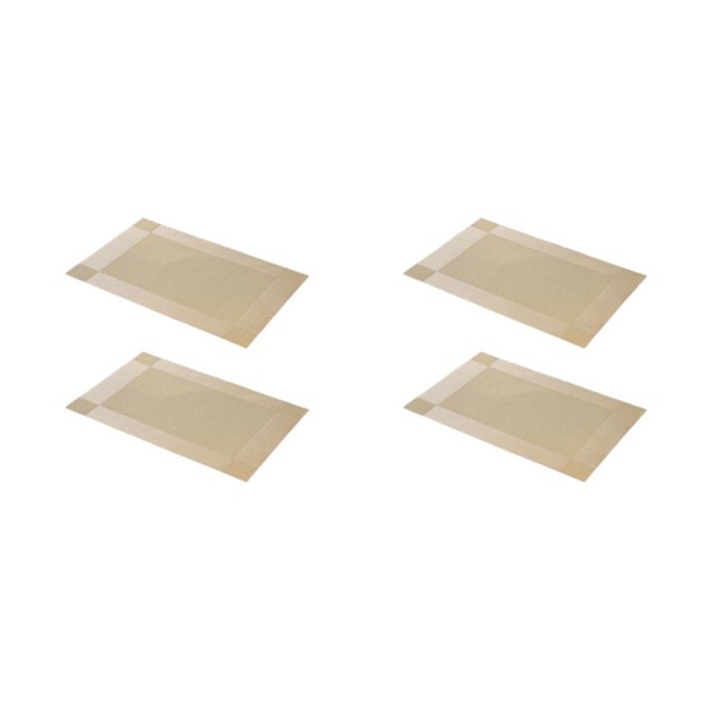 Naiovety Mantel individual tejido de 2 piezas Mantel de posavasos con marco de PVC Oro 2Conjunto