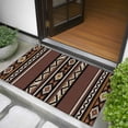 thumbnail image 5 of 2x3 Door Mat Rug, Brown Boho Non-Skid Rubber Backing Large Rectangle Rugs - Living Room Bedroom Home Office, Vintage Ethnic Tribe Retro Abstract Art Indoor Floor Mat Carpets Washable Rug, 5 of 9