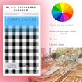 thumbnail image 3 of HAHDAXIA Nappe de Fête en Plastique Jetable Standard à Carreaux Vichy Noir, Lot de 12, Nappe Ronde à Carreaux de 84 Pouces, Housse de Table Drapeau de Course, 3 of 6