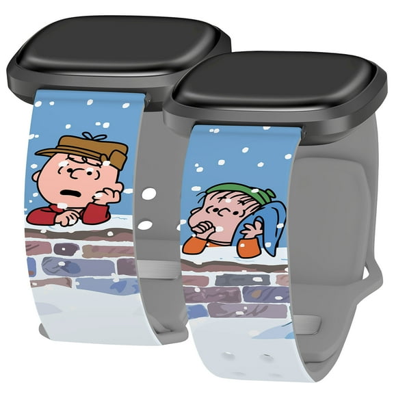 Peanuts Charlie Brown Christmas HD Unisex Watch Band for Fitbit Versa 3 & Sense (Long Snowy Thoughts) by Affinity Bands