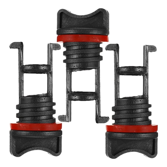 3-Pack Black Nylon Kayak Scupper Drain Plugs for Canoe Sealing and Resistance