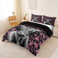 thumbnail image 2 of jejeloiu Pink Rose Cow Queen Duvet Cover Set Kids,Western Print Bedding,Reversible,3-Piece(No Comforter), 2 of 6