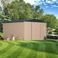 thumbnail image 5 of YODOLLA 10 x 10 ft. Outdoor Metal Storage Shed with Sliding Roof & Lockable Door, 5 of 6
